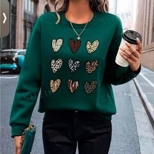 Animal Print Hearts Sweatshirt